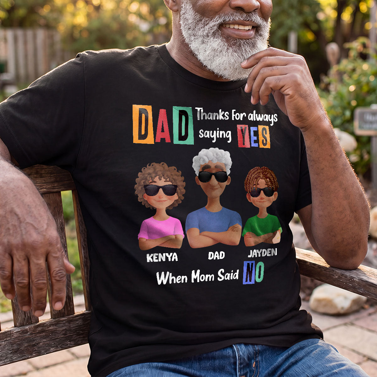 Dad Thanks For Always Saying Yes - Personalized 2D Unisex T-shirt