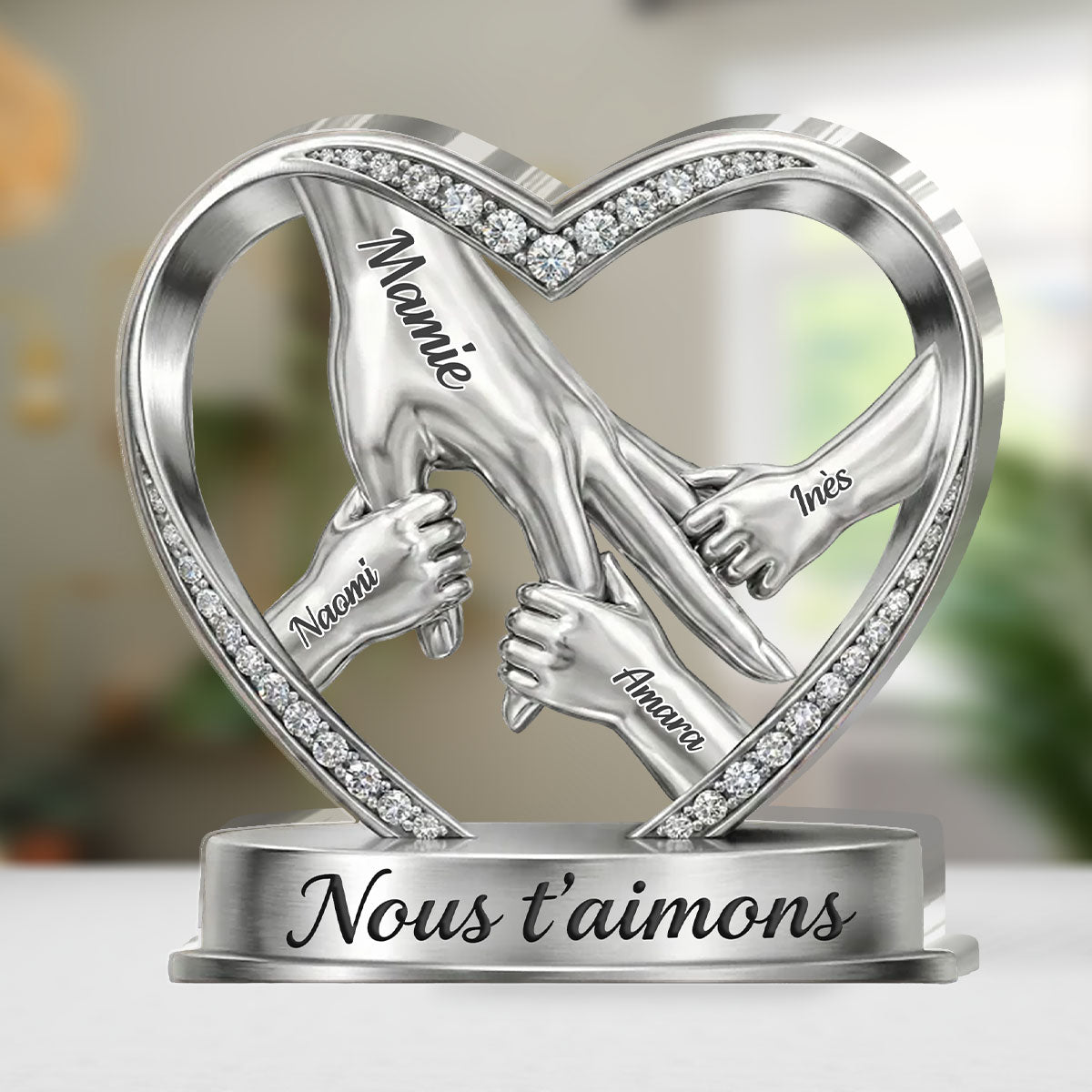Nous T’aimons - Personalized Custom Shaped Acrylic Plaque
