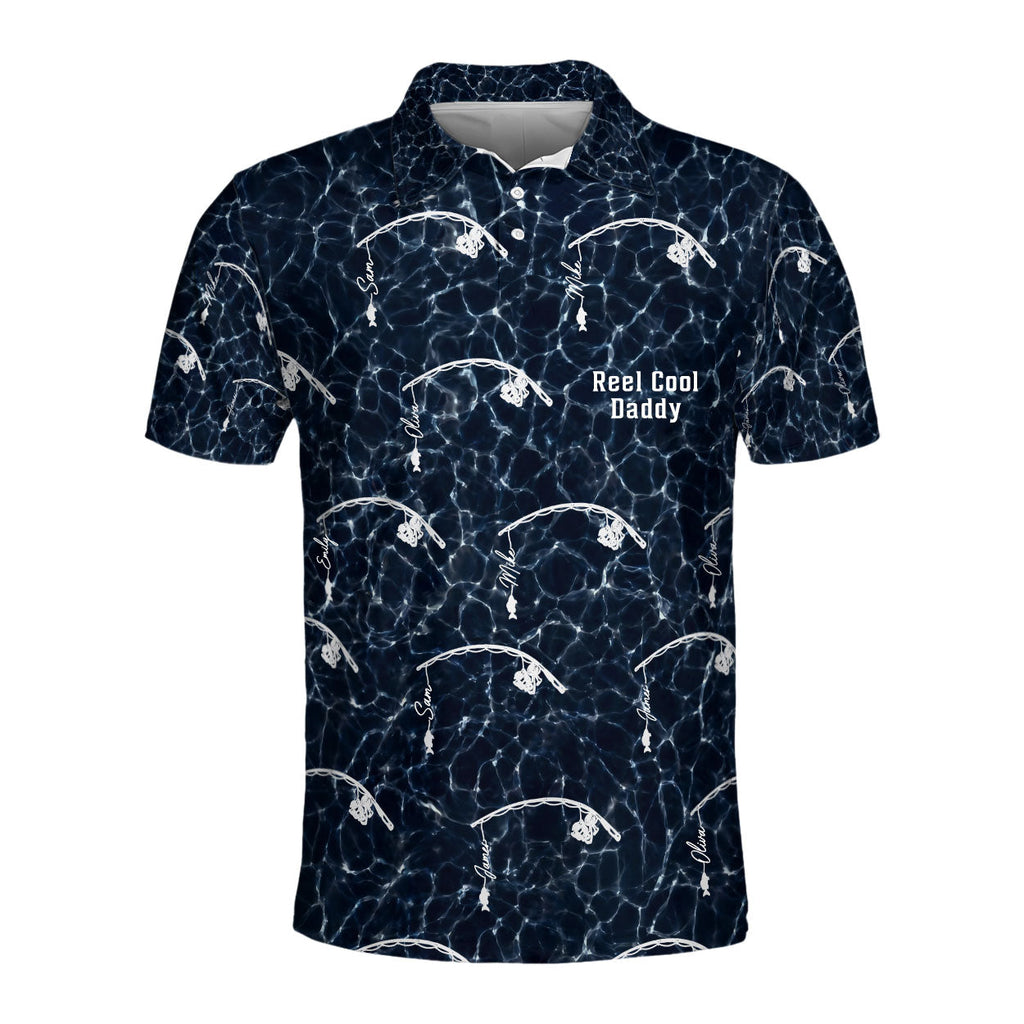 Reel Cool Grandpa Dad Family - Personalized Polo Shirt