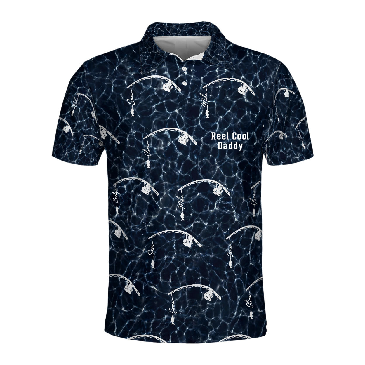 Reel Cool Grandpa Dad Family - Personalized Polo Shirt