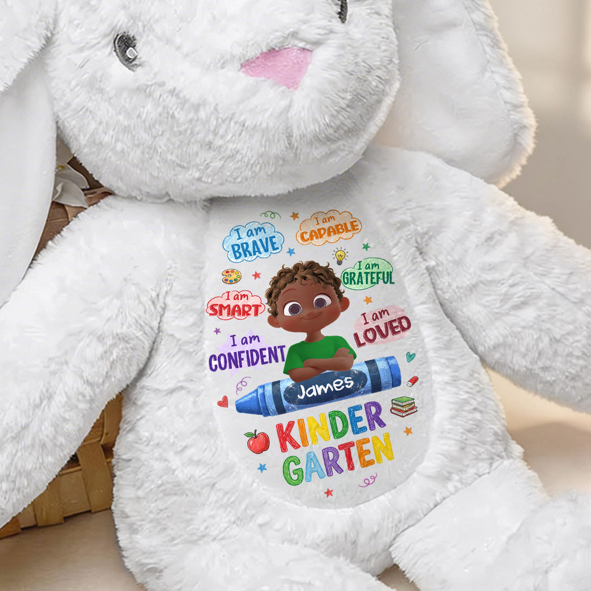 Back To School Affirmations - Personalized Stuffed Bunny