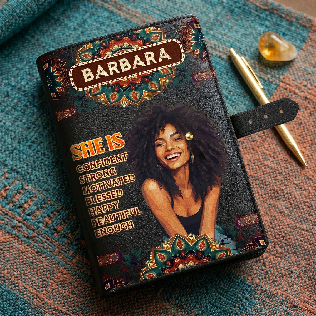 She Is - Personalized Leather Cable Bag