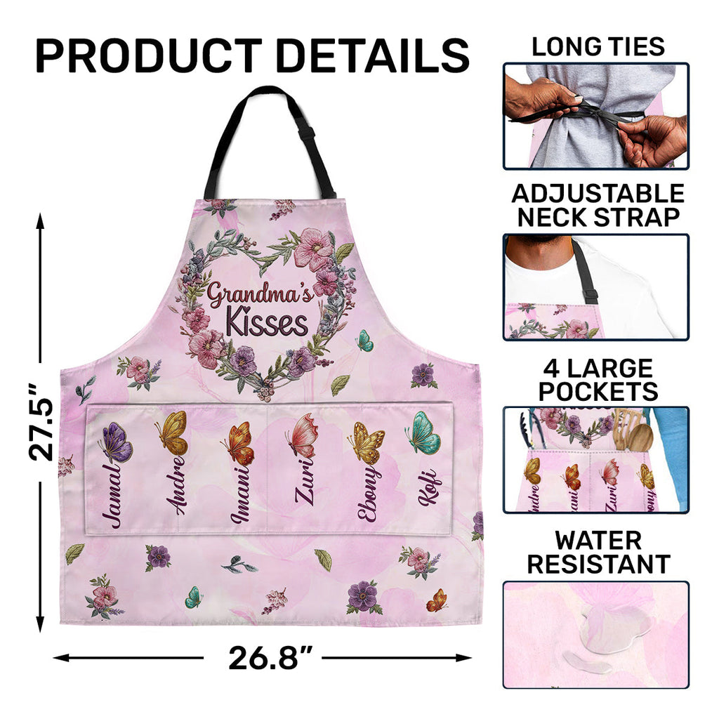 Grandma's Kisses - Personalized Apron With Pocket