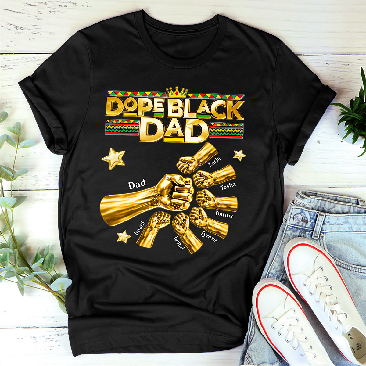 Dope Black Dad - Personalized 2D Unisex T-shirt