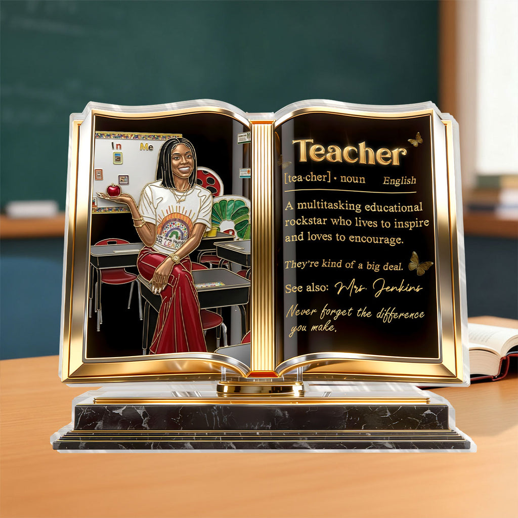 Teacher Rockstar Definition - Personalized Custom Shaped Acrylic Plaque
