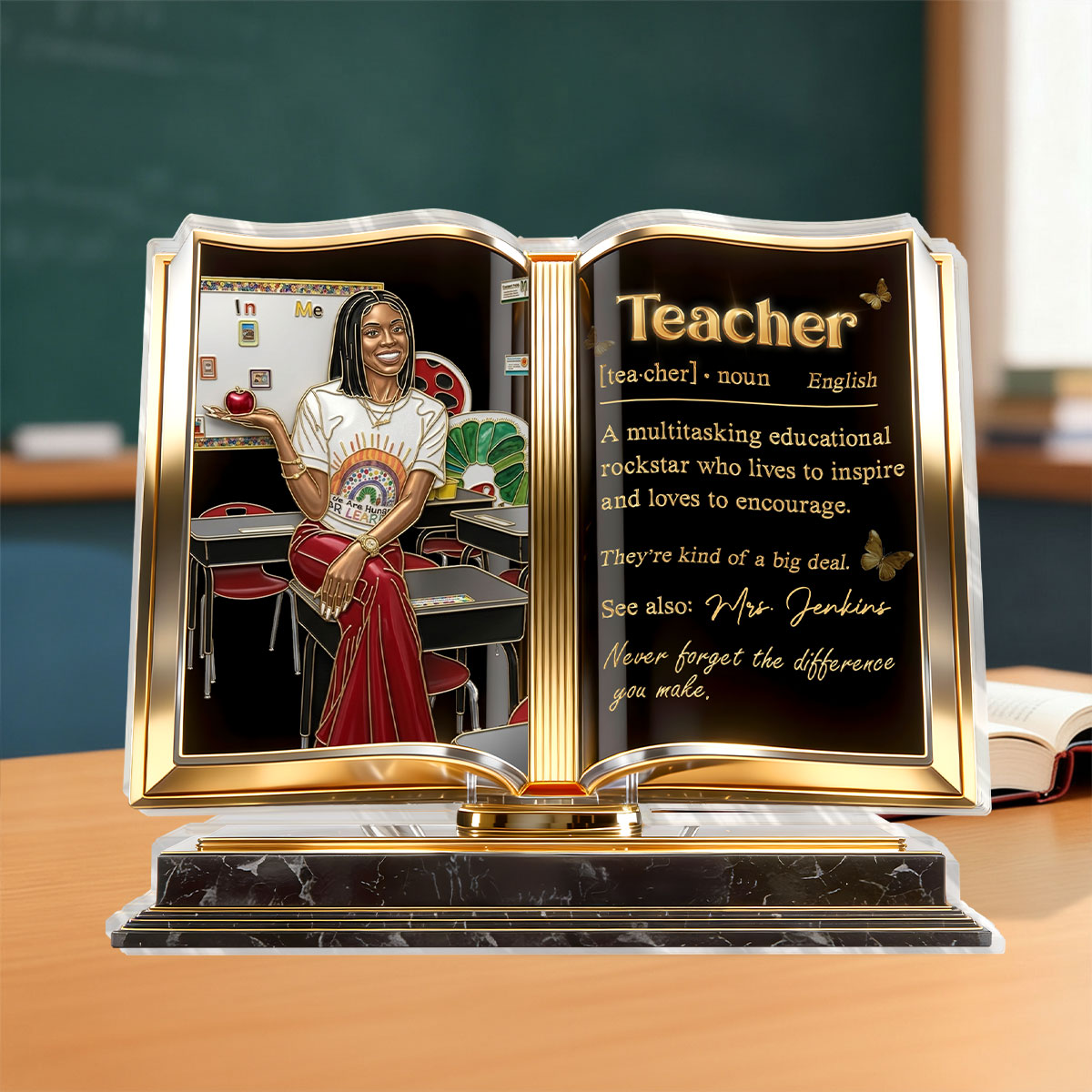 Teacher Rockstar Definition - Personalized Custom Shaped Acrylic Plaque
