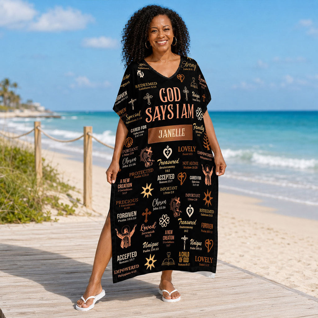 God Says I Am - Personalized Kaftan Dress