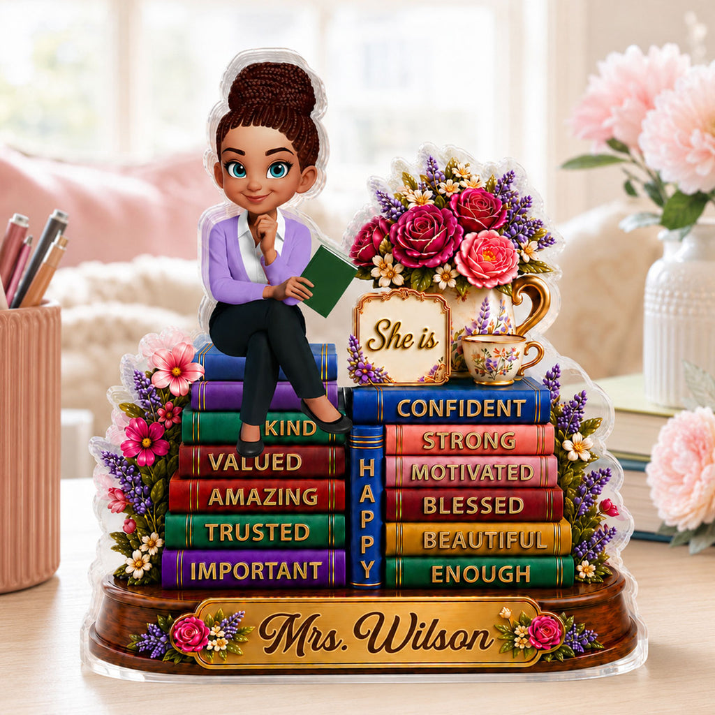 Afirmations For Teacher - Personalized Custom Shaped Acrylic Plaque