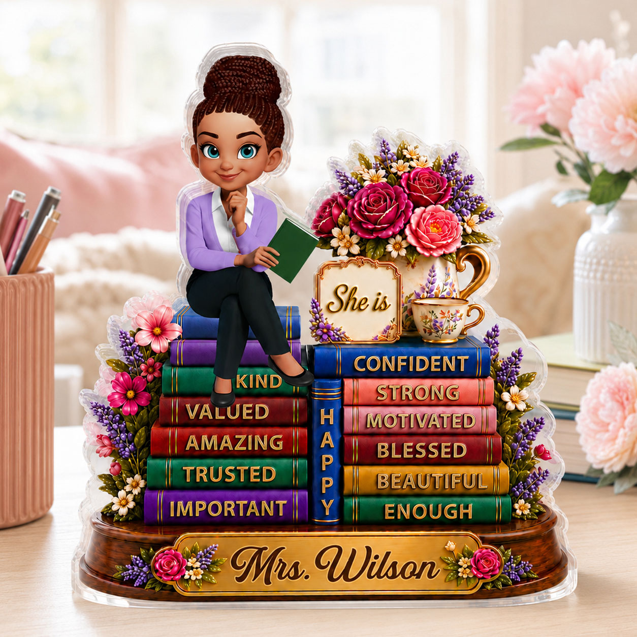 Afirmations For Teacher - Personalized Custom Shaped Acrylic Plaque