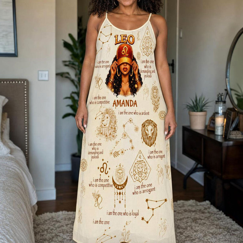 Zodiac Queen - Personalized Backless Cami Maxi Dress