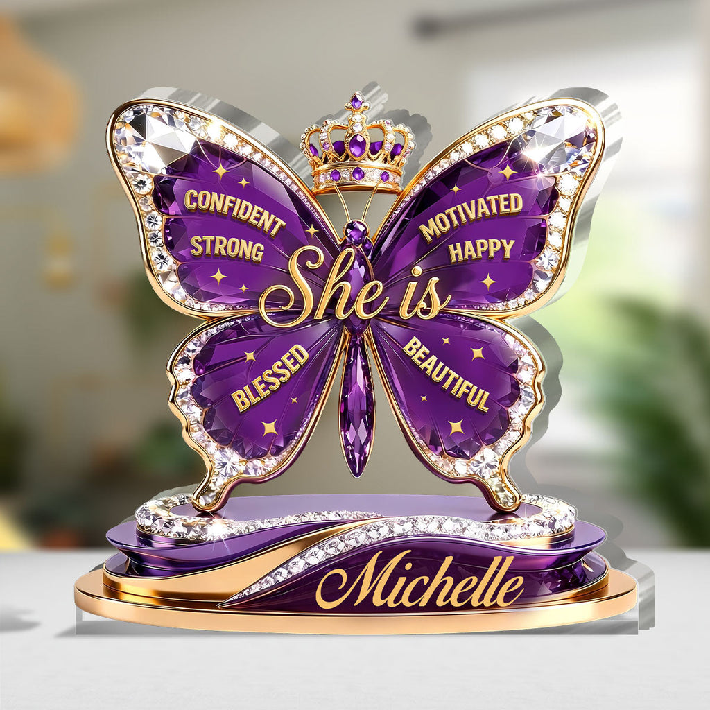 She Is Strength And Grace - Personalized Custom Shaped Acrylic Plaque