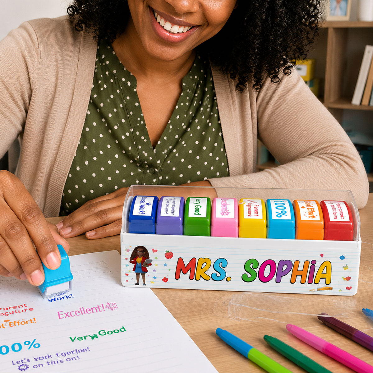 Teacher's Affirmations - Personalized Teacher's Stamp Set