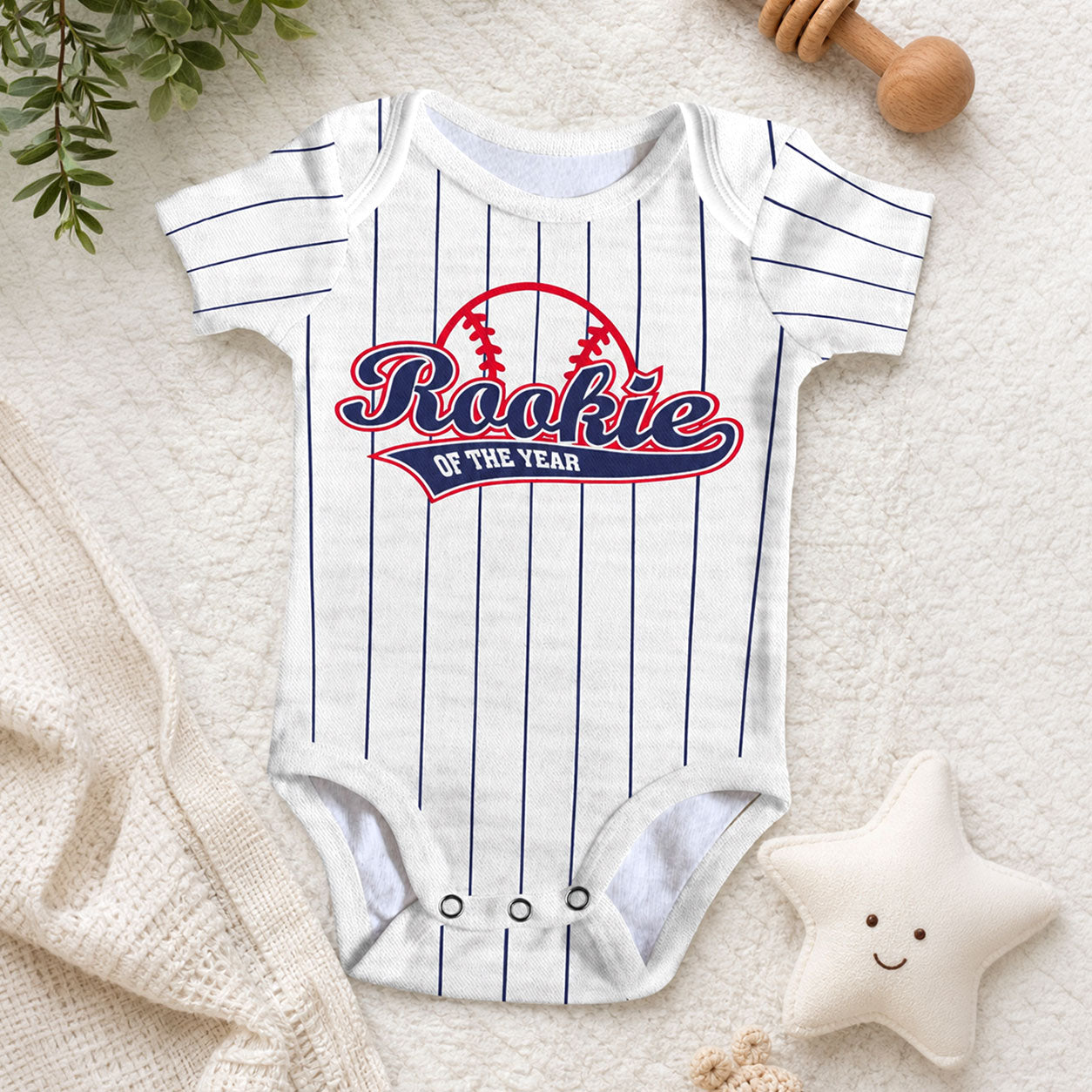 Rookie of The Year - Personalized All Over Print Onesie