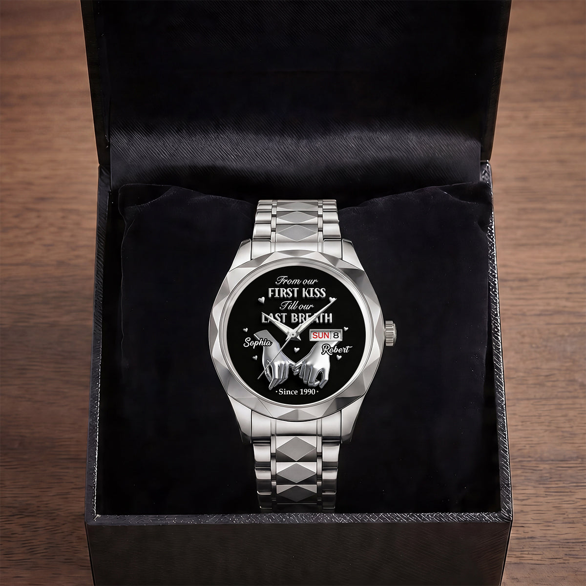 From First Kiss To Last Breath - Personalized Men's Wrist Watch