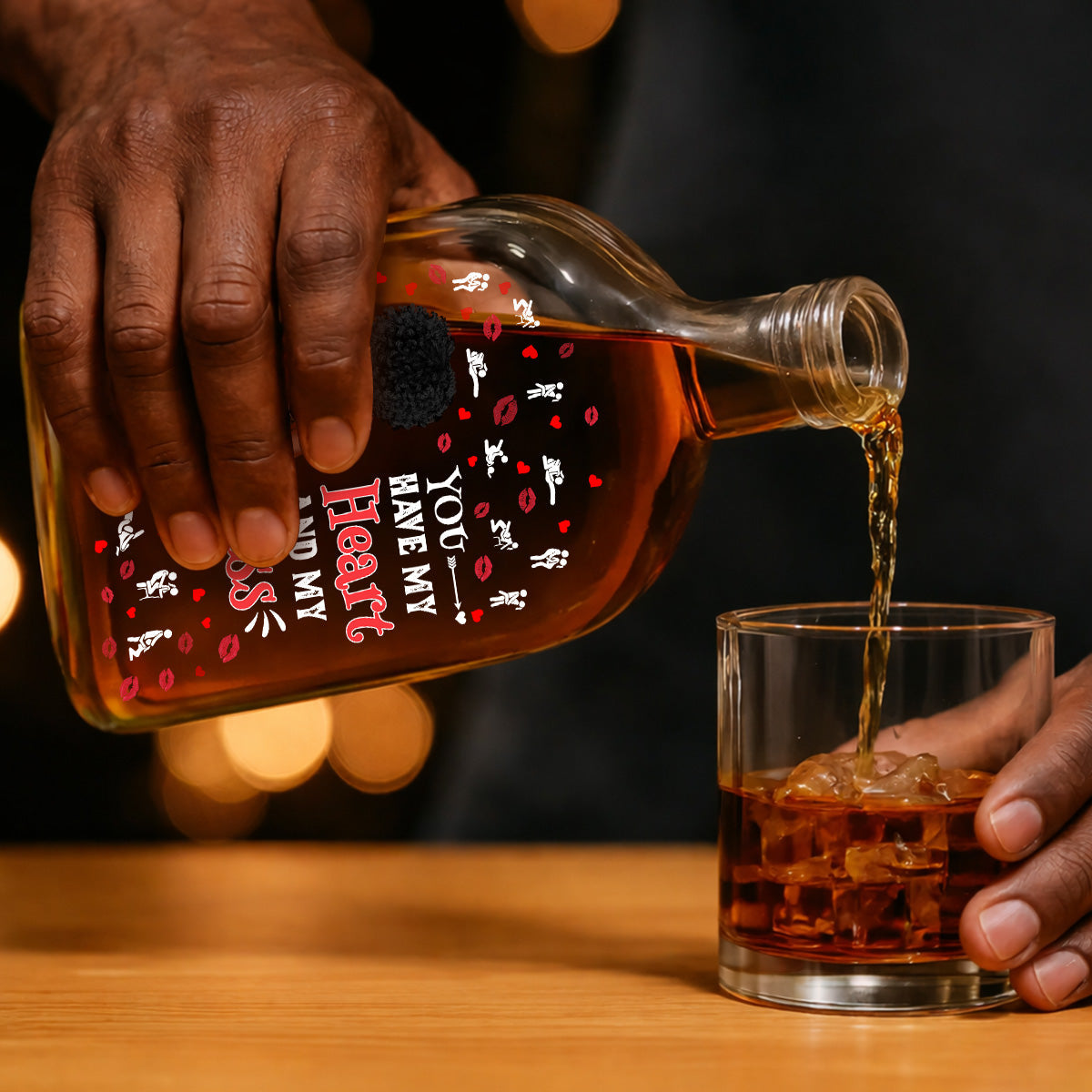 You Have My Heart And My Love - Personalized Whiskey Bottle