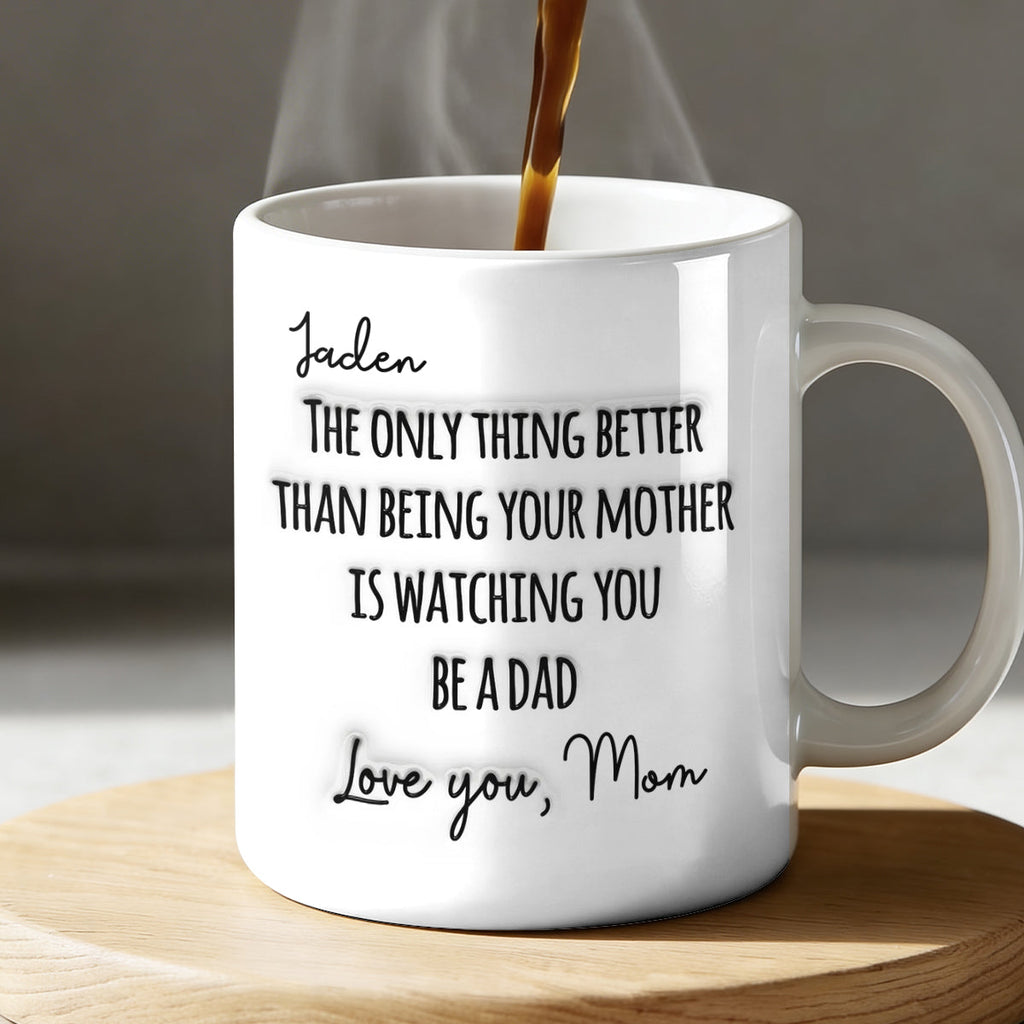 Watching My Son - Personalized Ceramic Coffee Mug