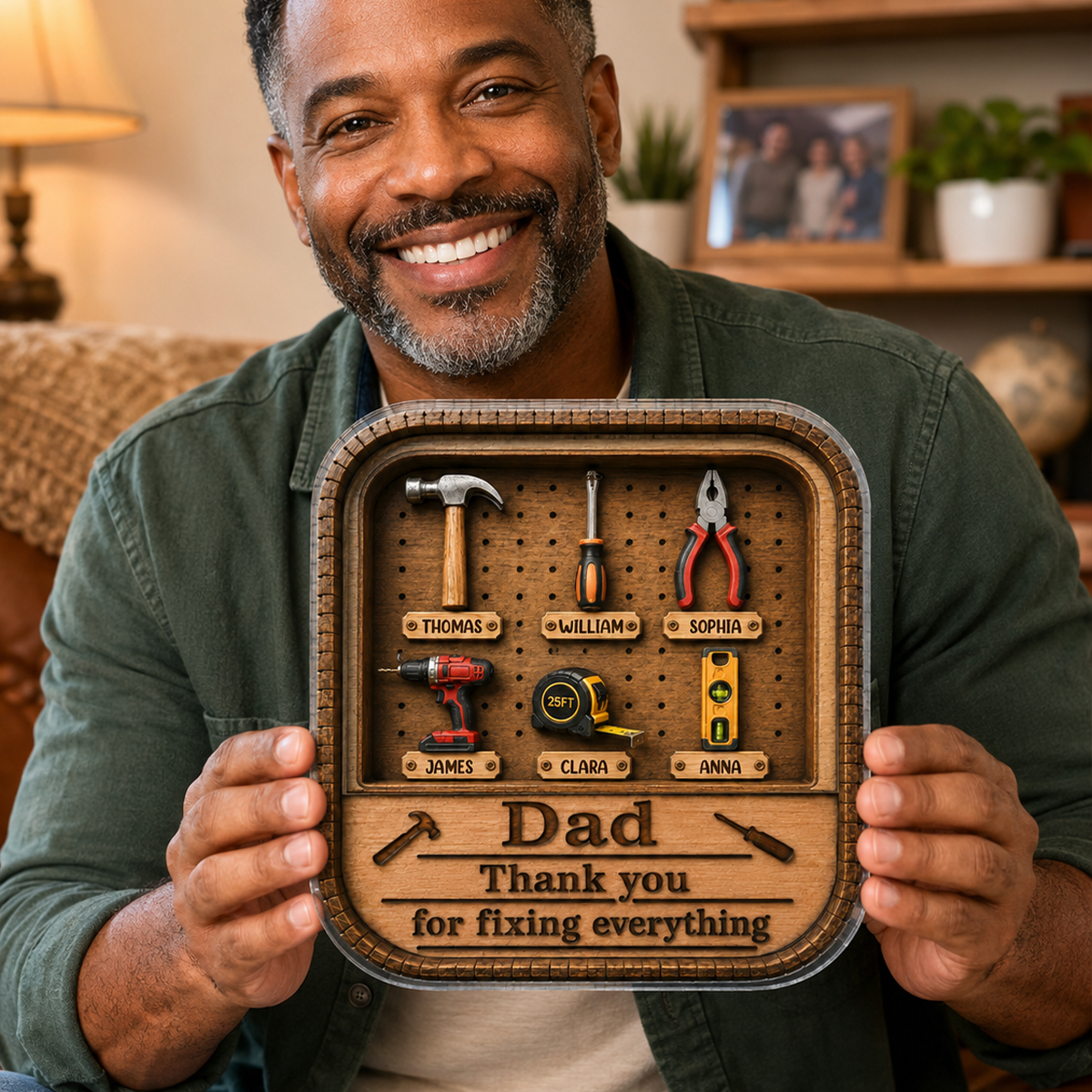 Dad Grandpa Tool Box - Personalized Custom Shaped Acrylic Plaque