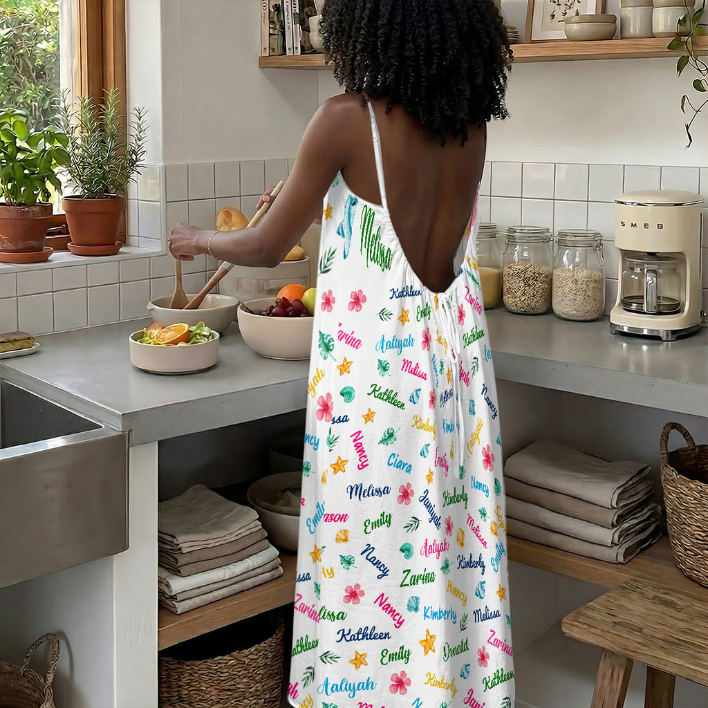 Oh Ship It's A Girls Trip - Personalized Backless Cami Maxi Dress