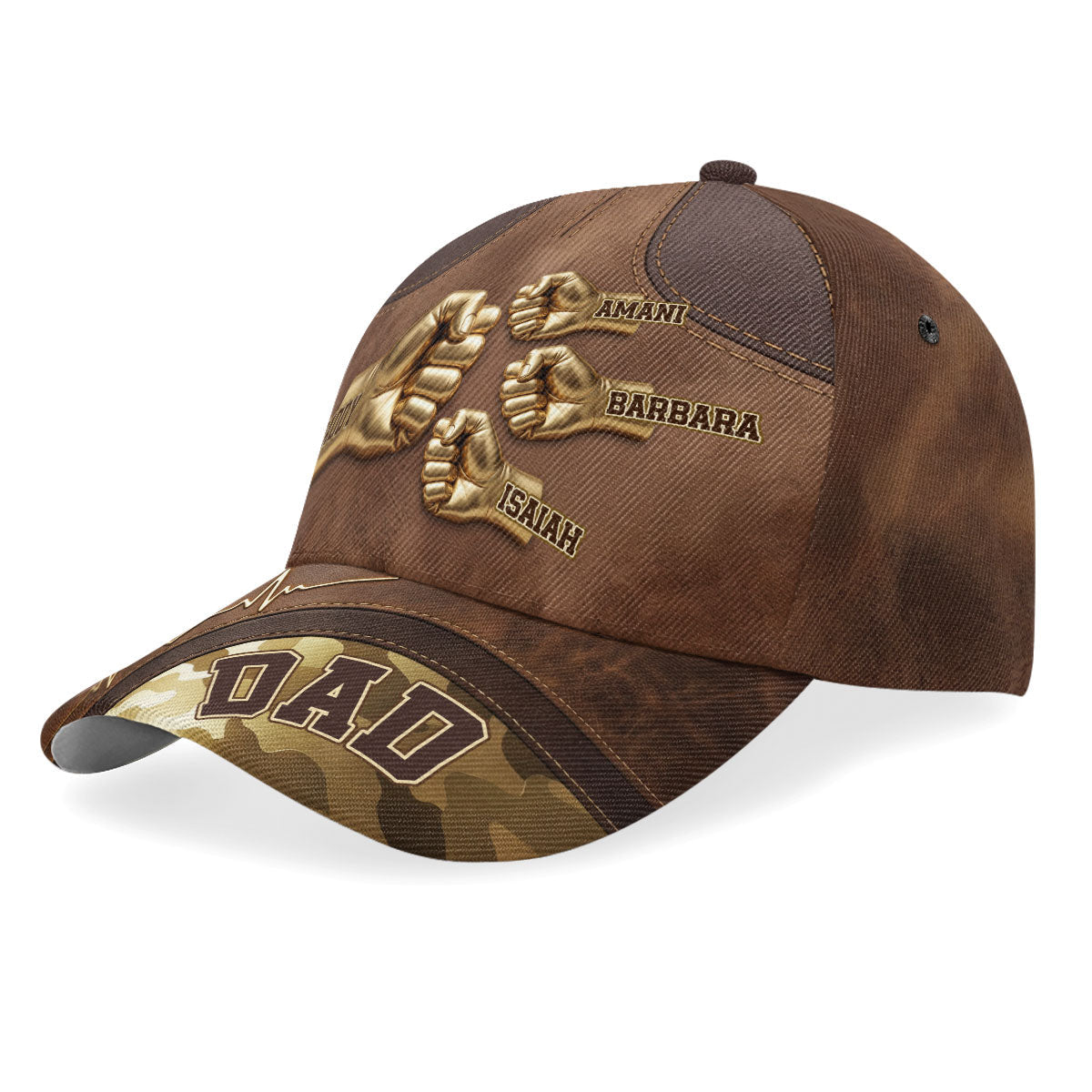 Dad/Mom Grandpa Kids Holding Hands - Personalized Classic Cap