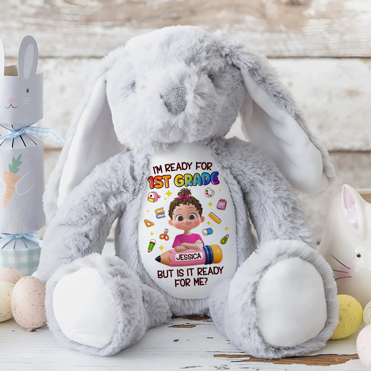I'm Ready For Kindergarten - Personalized Stuffed Bunny