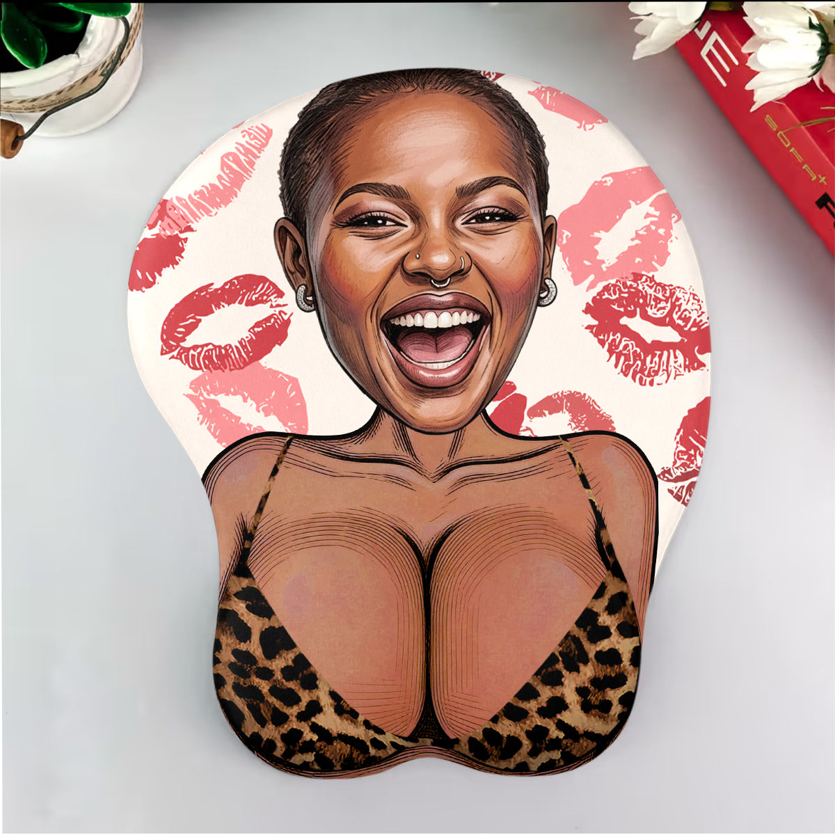 Custom Face Funny & Naughty For Couple Coworker Troll - Personalized Mouse Pad