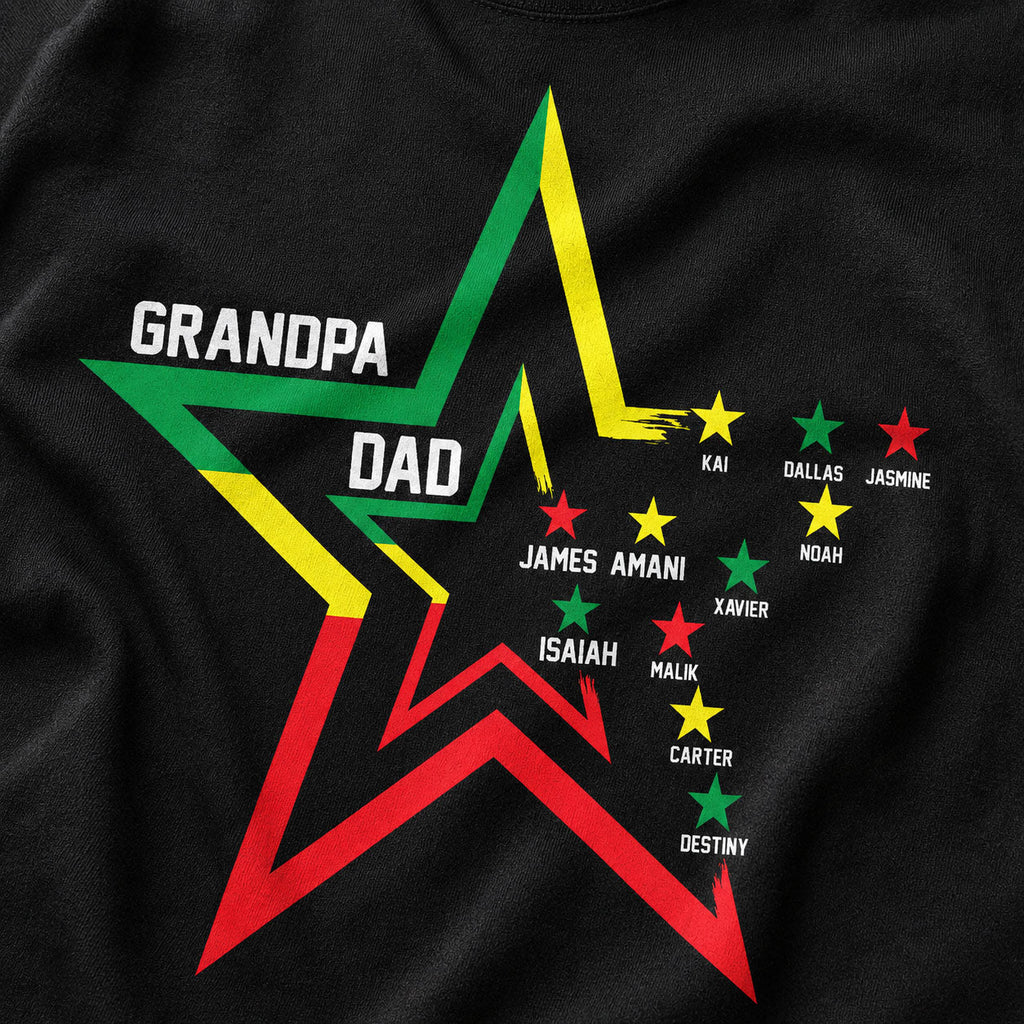 Star For Dad And Grandpa - Personalized 2D Unisex T-shirt