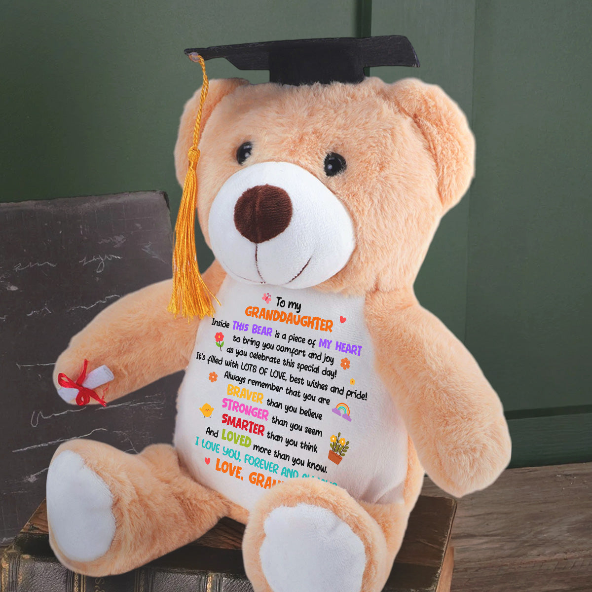 I Love You Forever And Always - Personalized Graduation Teddy Bear