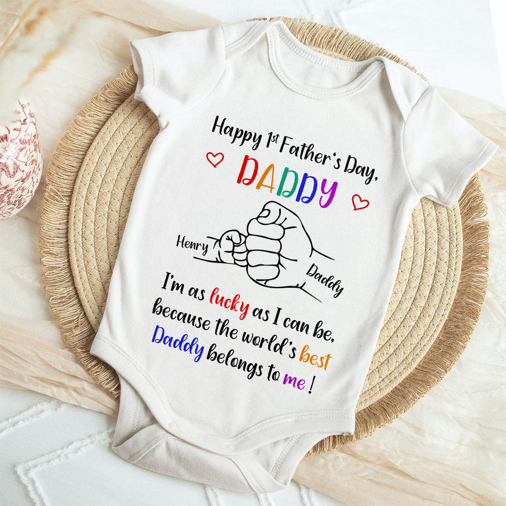 Happy First Father's Day - Personalized Baby Onesie
