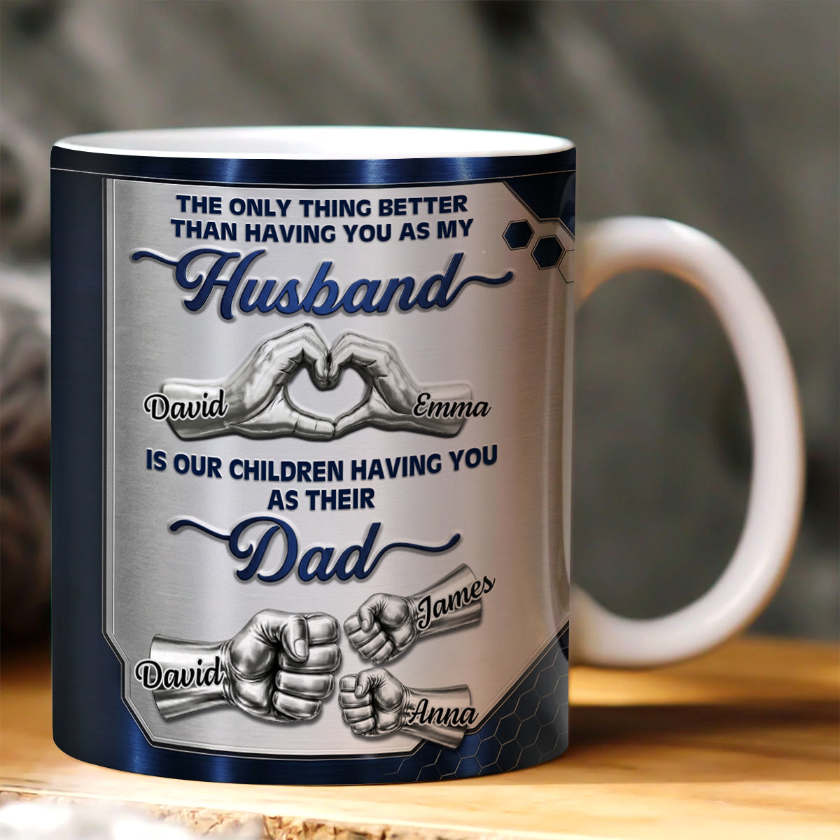 The Only Thing Having You As My Husband Family Hands Ver 1 - Personalized Ceramic Coffee Mug
