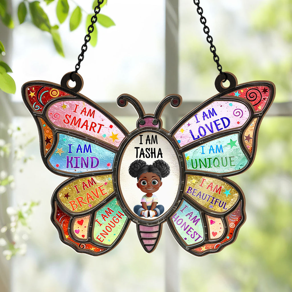 I Am Smart I Am Kind - Personalized Window Hanging Suncatcher