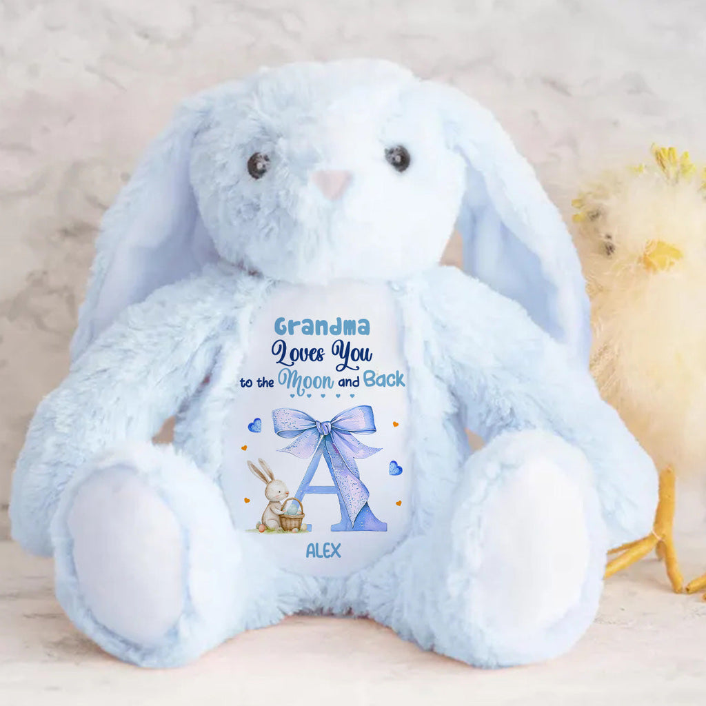 Grandma Loves You To The Moon And Back - Personalized Stuffed Bunny