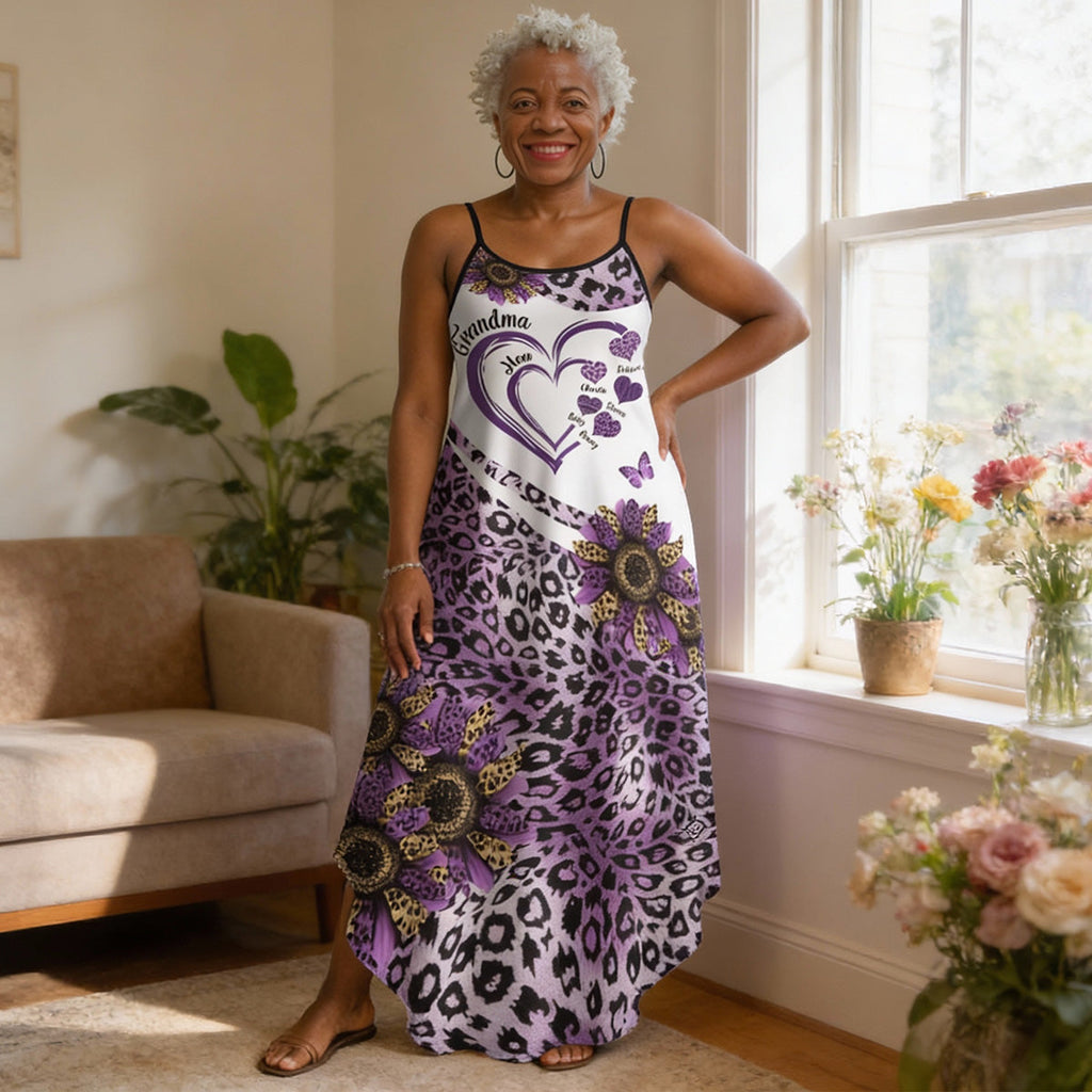 Heart In Heart Purple - Personalized Maxi Dress