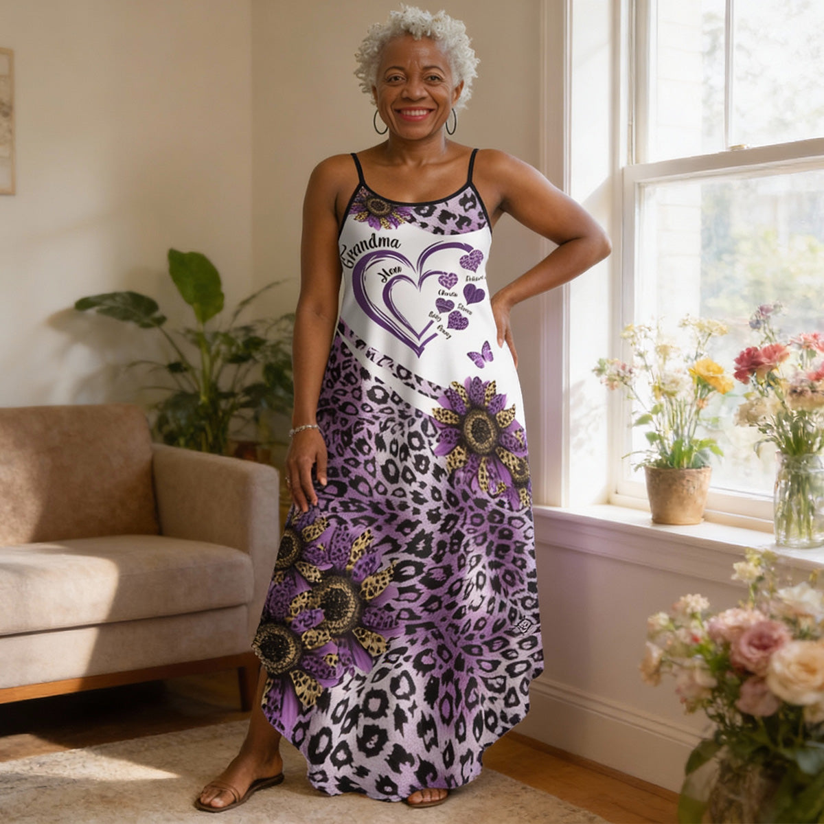 Heart In Heart Purple - Personalized Maxi Dress