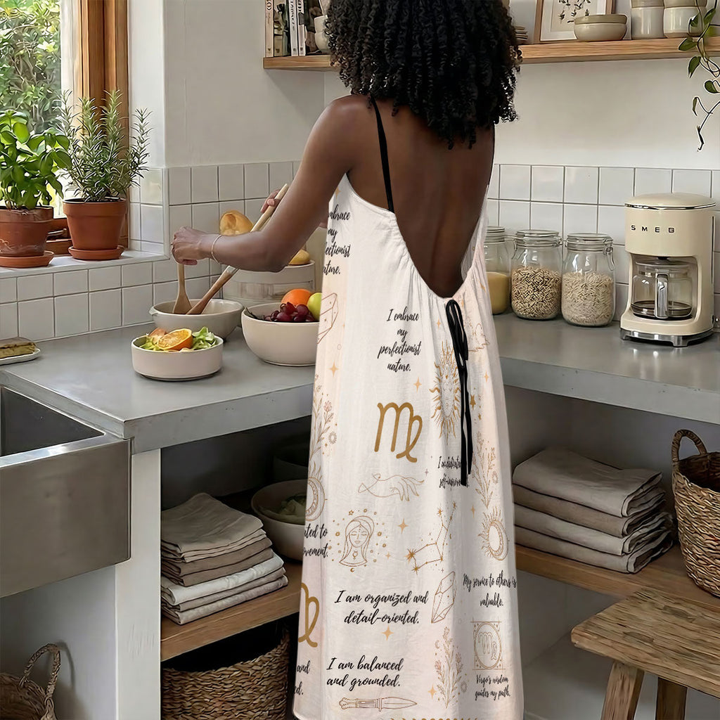 12 Zodiac Signs Ver 2 - Personalized Backless Cami Maxi Dress