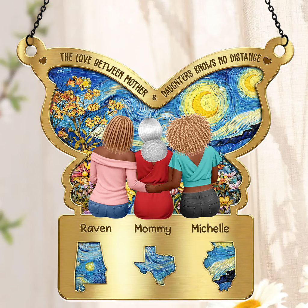 Mother Daughter Knows No Distance Mother‘s Day Gift - Personalized Acrylic Suncatcher