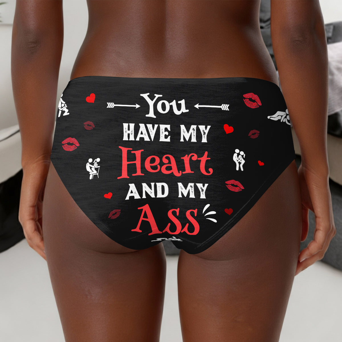 You Have My Heart And My Ass - Personalized Women's Low-waisted Brief