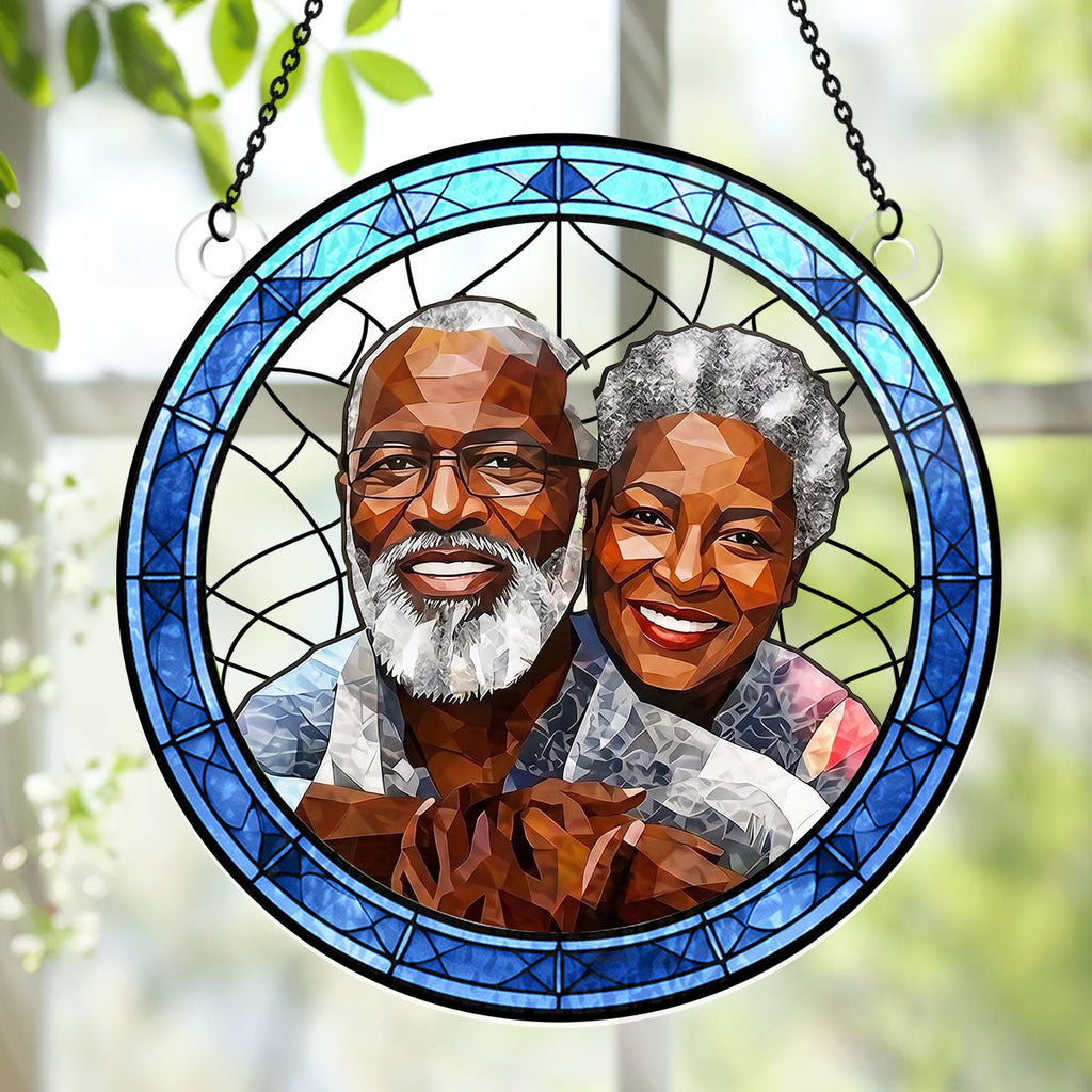 Custom Photo Portrait Couple Family  - Personalized Acrylic Suncatcher