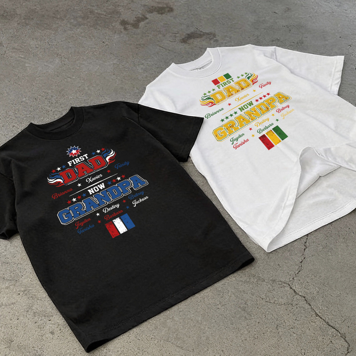 First Dad Now Grandpa Juneteenth Celebration - Personalized 2D Unisex T-shirt