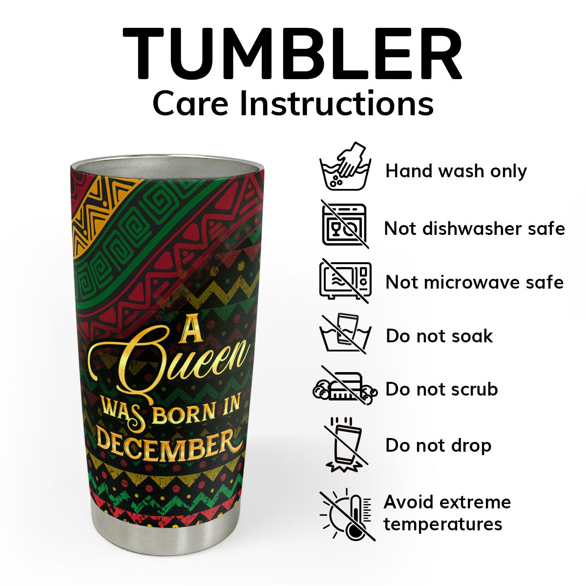 A Beautiful Black Queen - Personalized Stainless Steel Tumbler