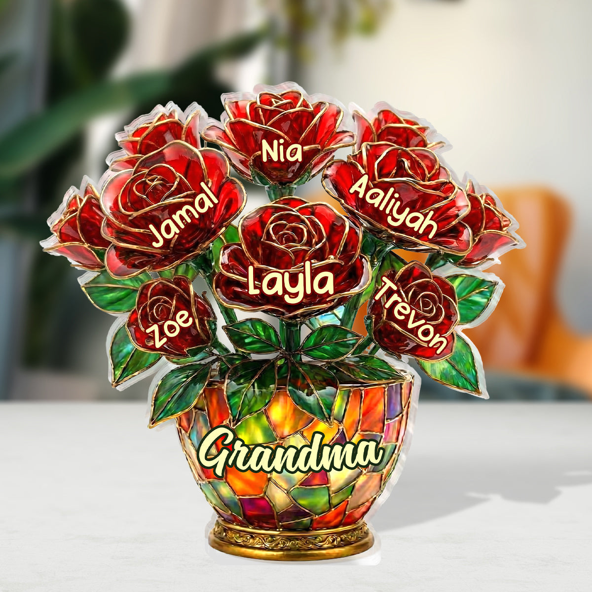 Grandma’s Roses Of Love - Personalized Custom Shaped Acrylic Plaque