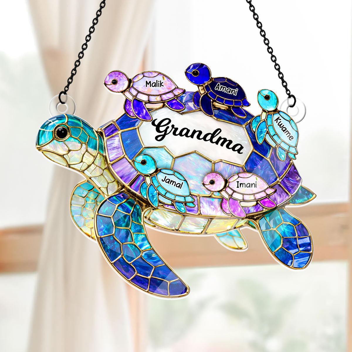 Mom Grandma Sea Turtle - Personalized Acrylic Suncatcher