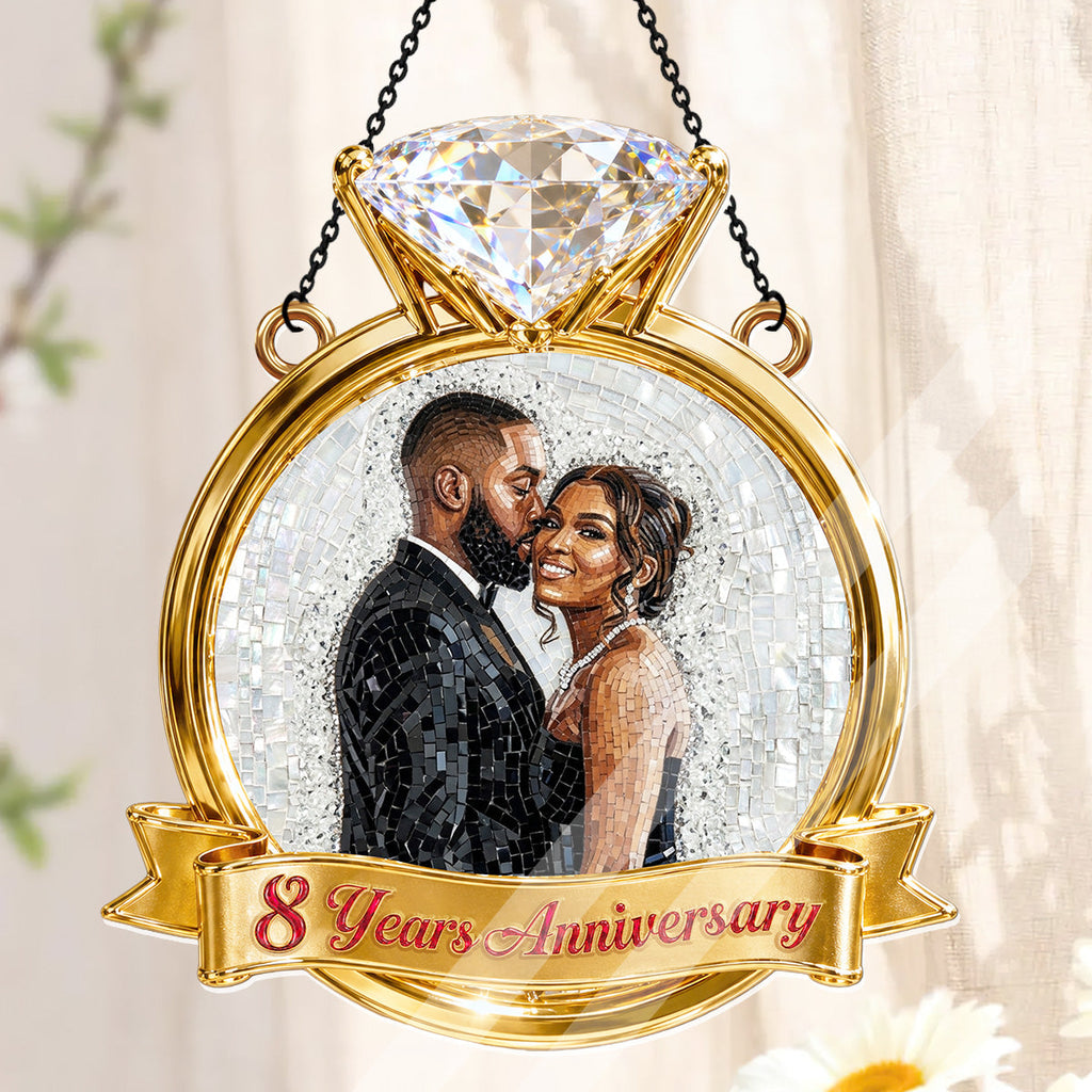 Custom Photo Stained Glass Portrait Couple Anniversary Gift - Personalized Acrylic Suncatcher