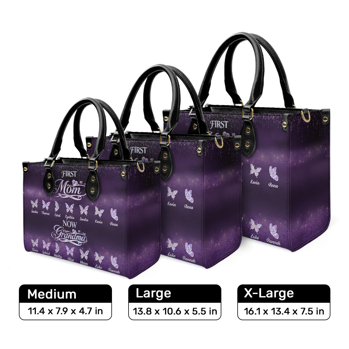 First Mom Now Grandma - Personalized Leather Handbag