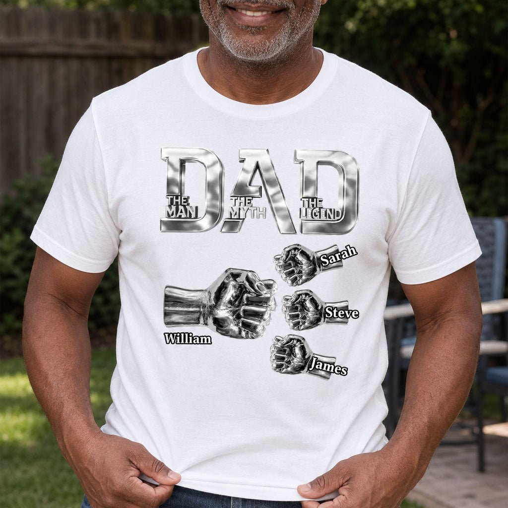 Dad The Man The Myth The Legend - Personalized 2D Unisex T-shirt