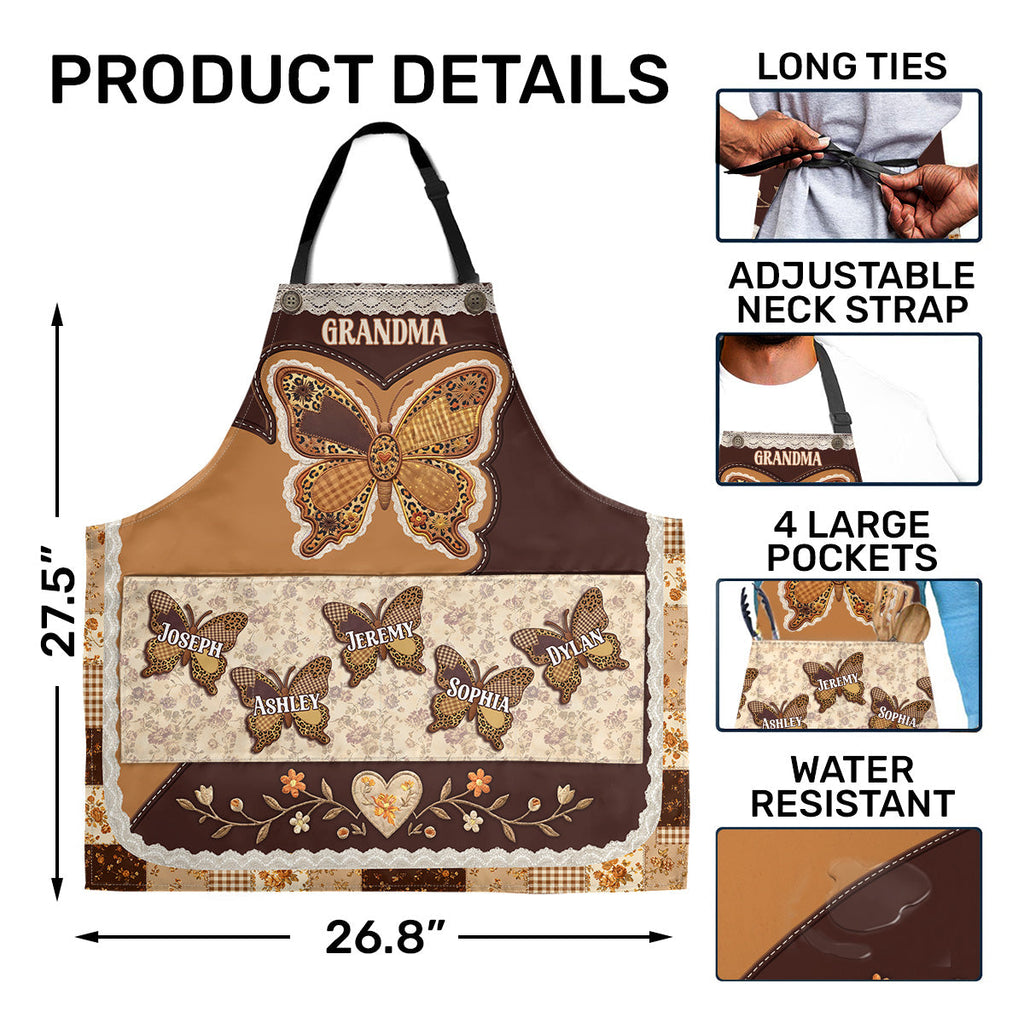 Grandma's Kisses - Personalized Apron With Pocket