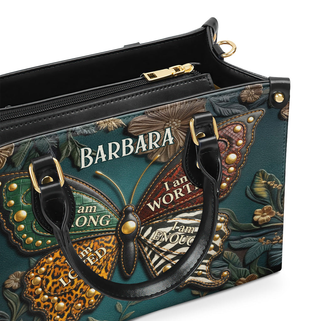 I Am Strong - Personalized Leather Handbag