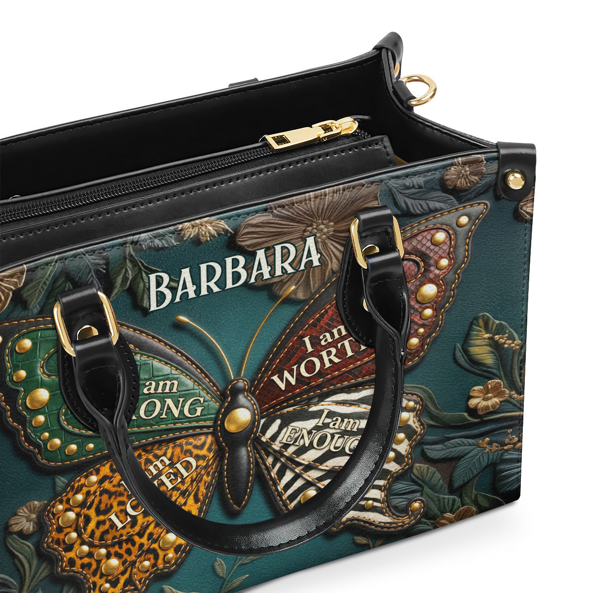 I Am Strong - Personalized Leather Handbag