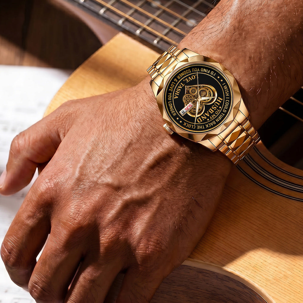 I Wish I Could Turn Back The Clock - Personalized Men's Wrist Watch