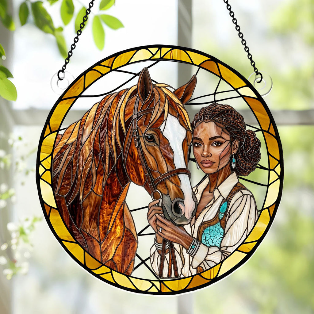 Custom Horse Photo To Style Suncatcher - Personalized Acrylic Suncatcher