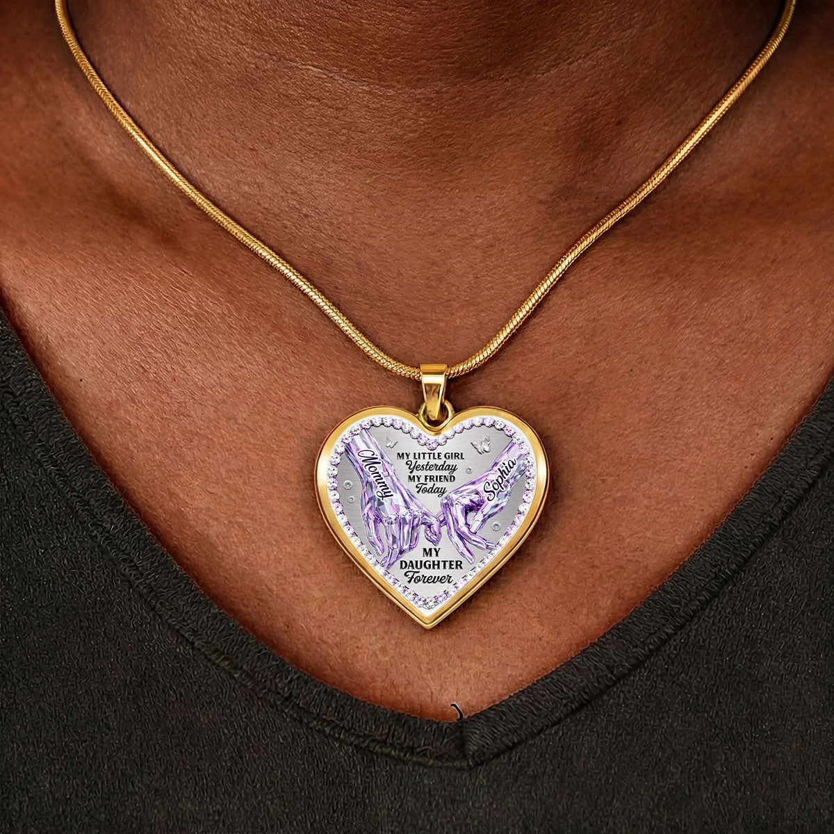My Daughter Forever - Personalized Heart Necklace